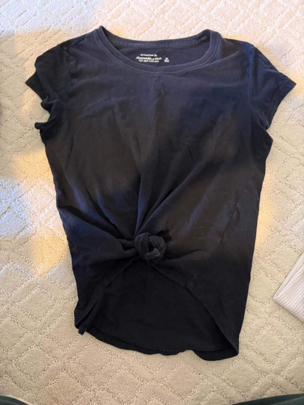 Abercrombie & Fitch Black Knot-Front Short Sleeve Tee